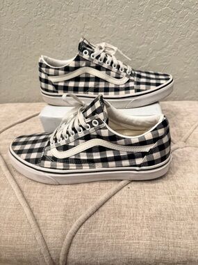 Vans Black & White Gingham Old Skool Sneakers